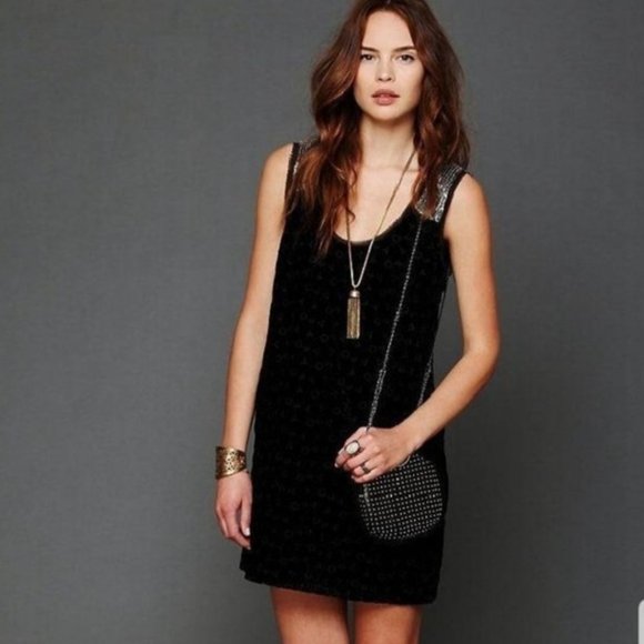NWOT Free People Danced to Pieces Black Beaded Dress size 0 - Picture 3 of 5
